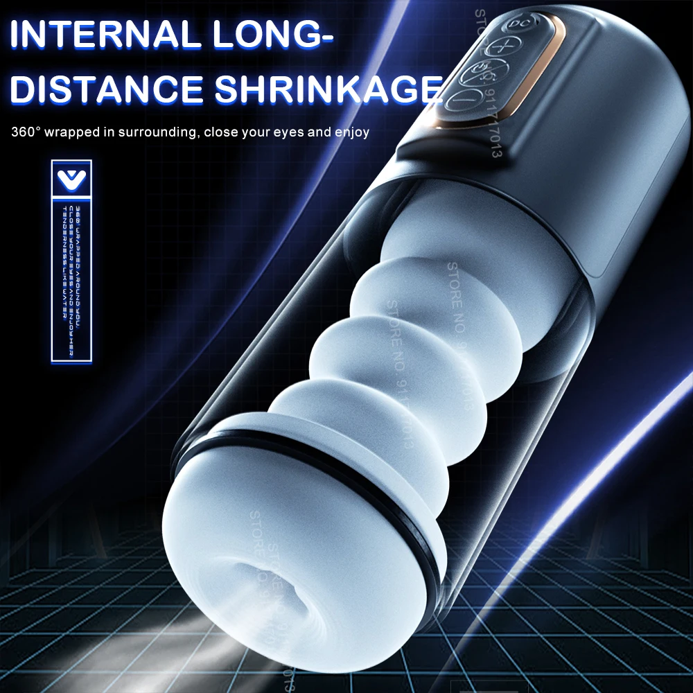 Automatic Telescopic Sucking Male Masturbation Cup Real Vagina Pussy Blowjob Machine Masturbator Adults Goods Sex Toys For Men