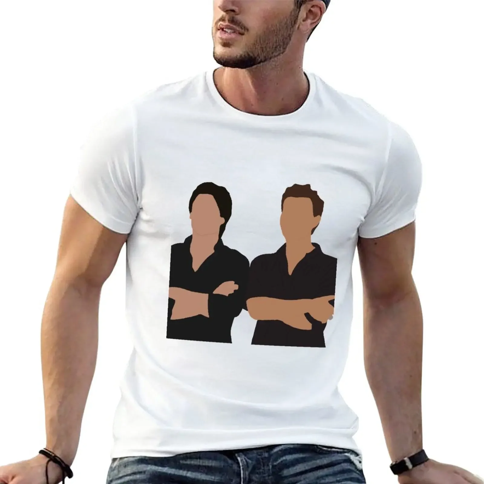 

stefan and damon T-Shirt summer tops Blouse blanks mens clothes