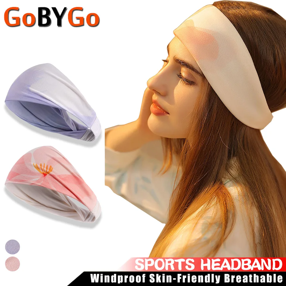 

Women Sports Headband Windproof Skin-Friendly Breathable Hairband Cycling Running Yoga Widen Headwear Absorb Sweat Headband