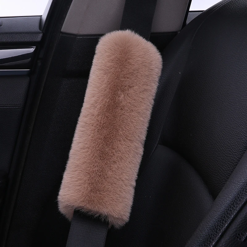 2pcs Interior Accessories Car Seat Belt Cover Soft Hairy Safty
