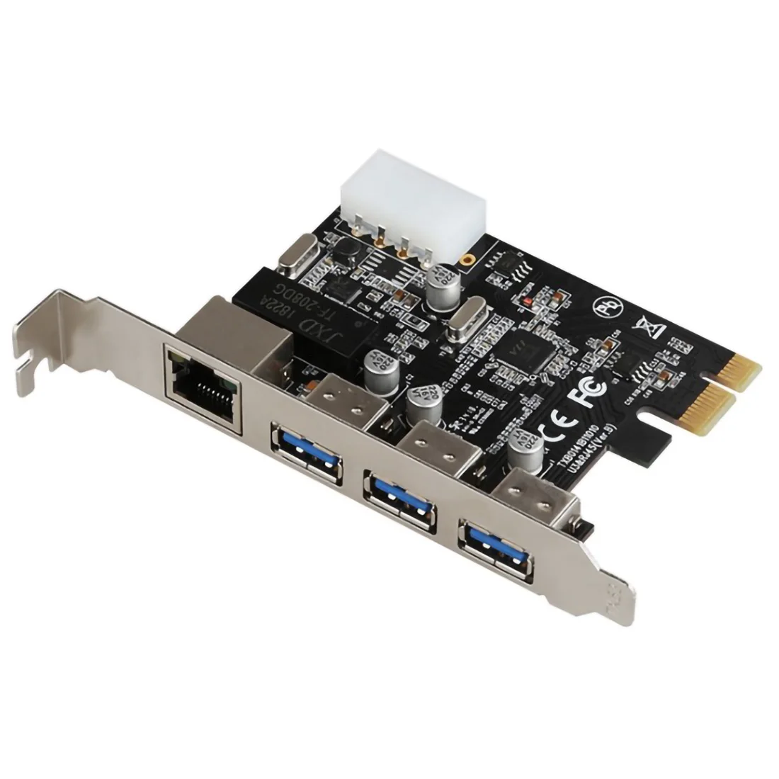 

PCI-E to External 3 Ports USB 3.0 HUB + RJ-45 Gigabit Ethernet Network Card 10/100/1000Mbps PCI Express USB3.0 LAN Adapter Combo