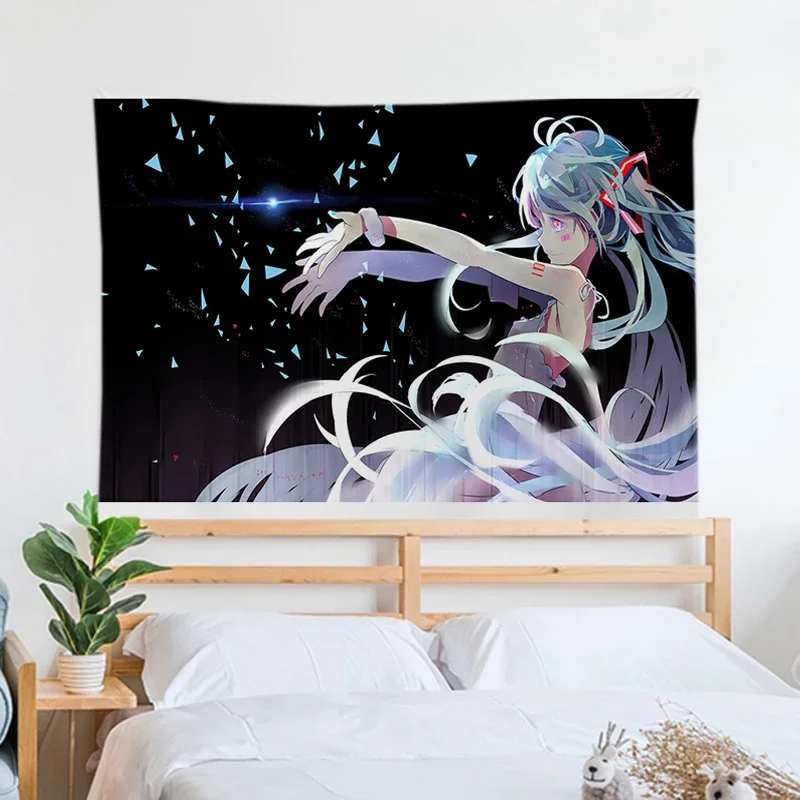 

Custom Tapestry Wall Hanging Decor Hatsune M-Miku Bedroom Decoration Home Decorations Tapestries Room Decorating Items Tapries
