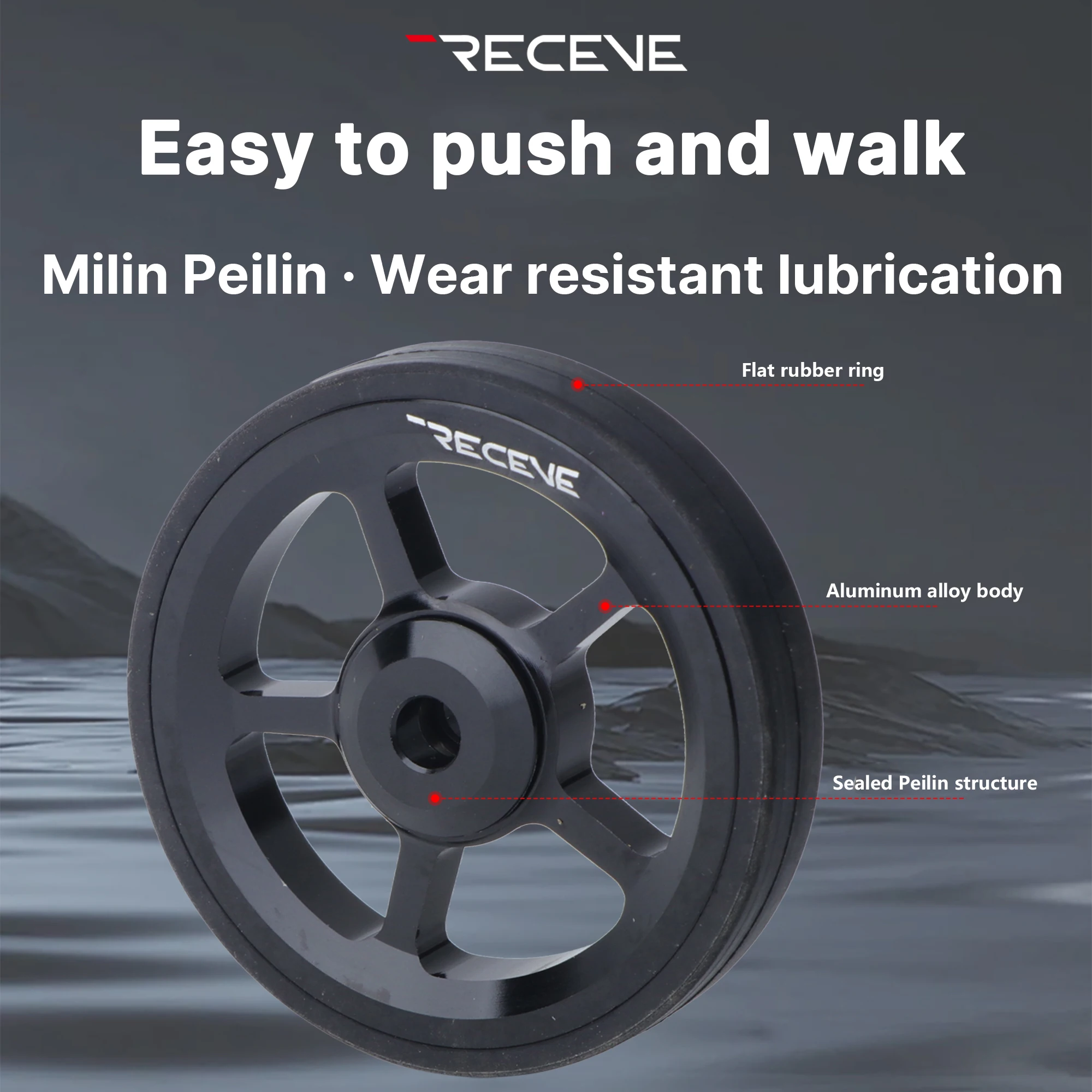 RECEVE 60MM Folding Bike Easy Wheel Bicycle Large  Easywheel Aluminum Alloy Modified Sealed Bearing Pushing Wheels For Brompton