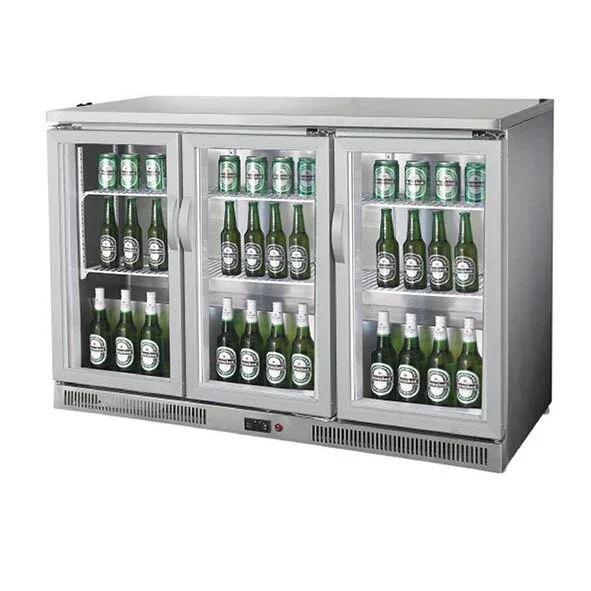 Commercial Mini Bar Glass Door Fridge Beverage Wine Cooler With Led Light