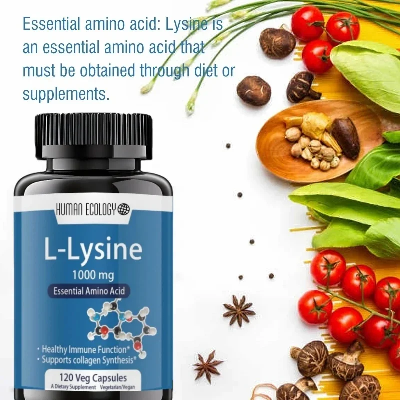 L-Lysine Tablets 1000mg 120 Enhance Absorption Assimilation Skin Lip Integrity Collagen Support
