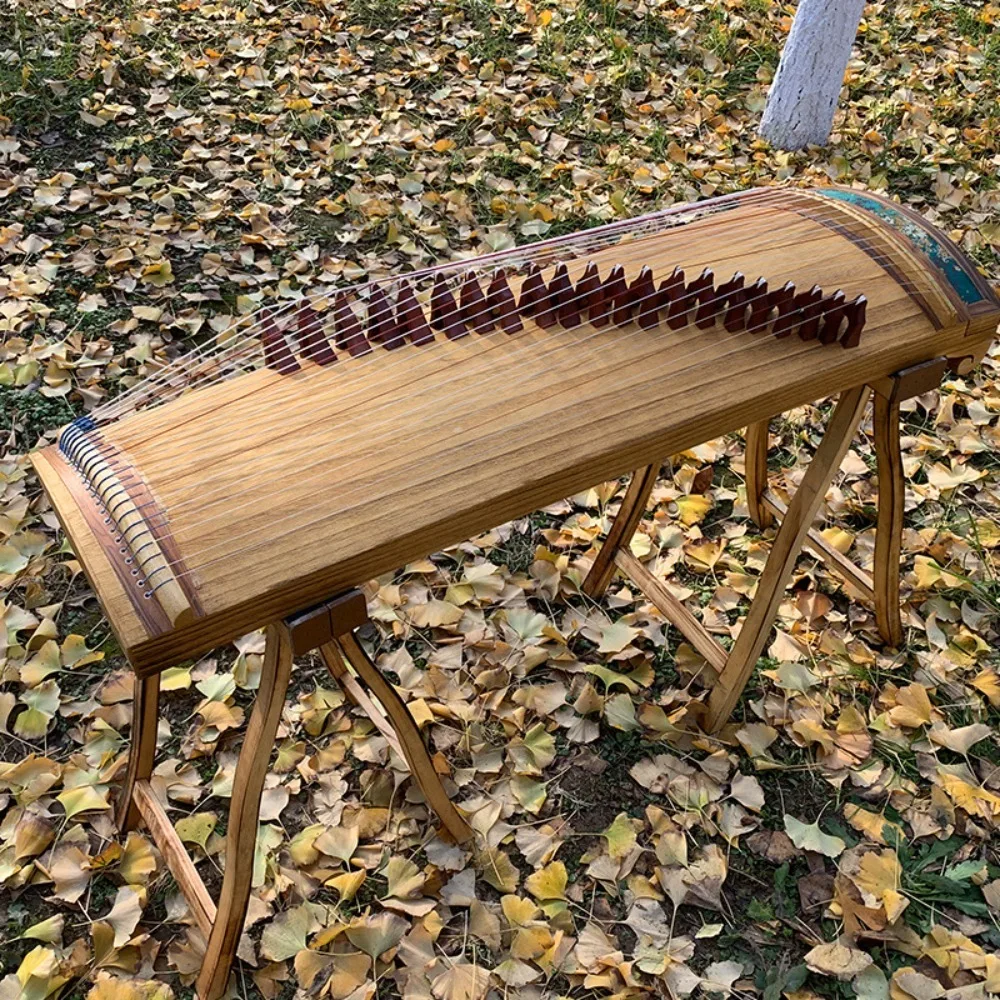 25현가야금 Guzheng 21 현 Guqin 초보자 미니 지터 전통 손가락 픽 현악기 액세서리 포함 티몬