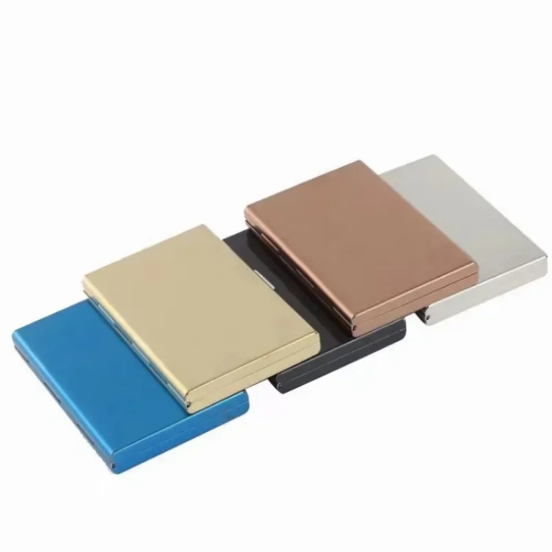 ID Credit Card Box Stainless Steel RFID Blocking Cards Organizer Case Holder 6 Cards Hold Available Business Card Storage Box card holder,credit card holder,photo card holder,desk card holder,postcard holder