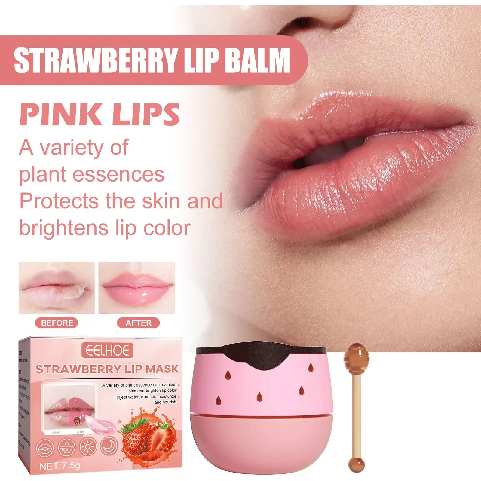 Honey Lip Oil Sleep Lip Mask Moisturizing Nourishing Anti Cracking Lip Gloss Long Lasting Makeup Primer Hydrating Jelly Lip Balm 5