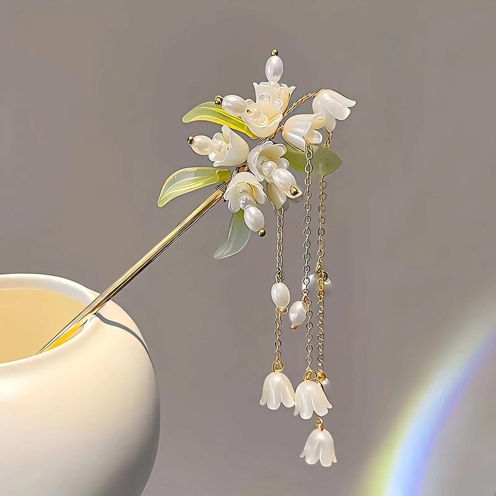 1pc Chinese Style Tassel Hair Accessories Alloy Resin Suitable for Daily Parties Holiday Gifts Women Jewelry Hair Needle Hairpin