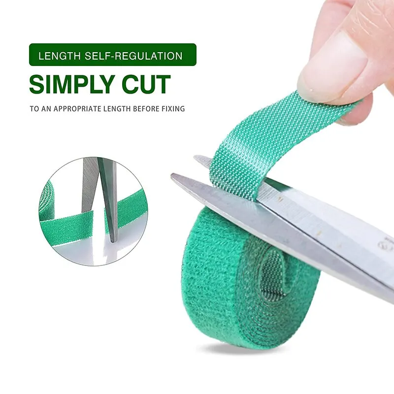 Plant Ties Cord Tie Strap Green Gardening Tape 10m X12mm in 1 Roll Recycle and Reusable plant ties