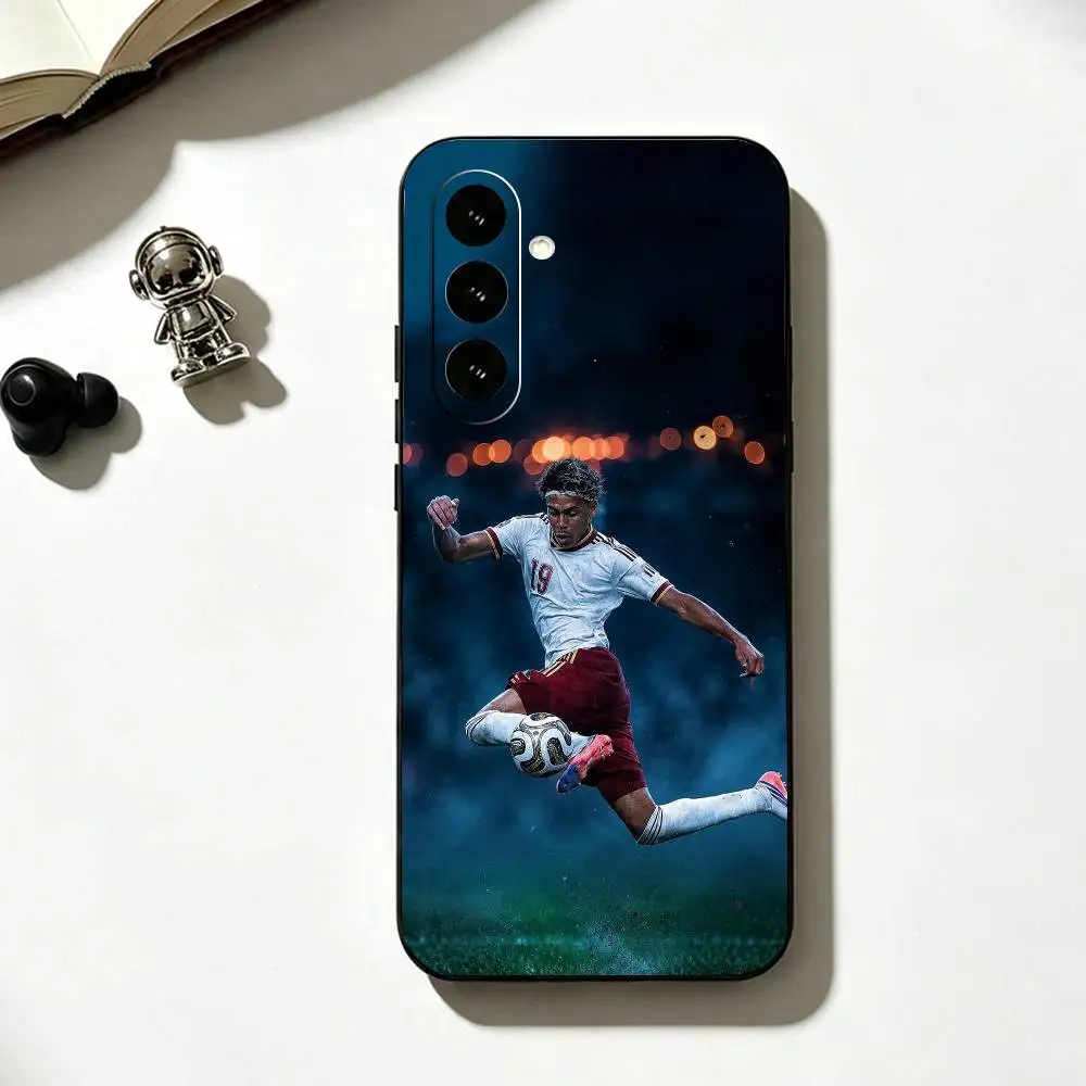 Lamine Yamal Football Star Black Silicone Phone Case