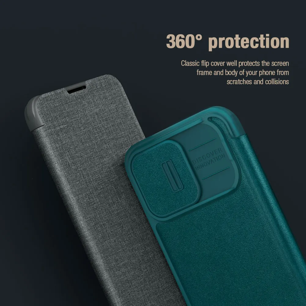 For iPhone 15 Pro Max Case Nillkin Qin Pro Flip Wallet Leather Cloth Camera Protection Cover For iPhone 14 Pro Max Case iPhone15