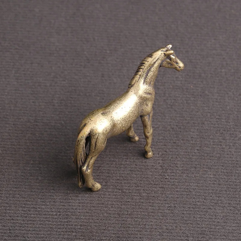 Antique Bronze Horse Statue Desk Decorations Solid Copper Micro-Carving Zodiac  Figurines Ornaments Home Decor Accessories