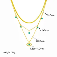 New Multilayer Choker Chain Jewelry Gift - DIEYURO 316L Stainless Steel Butterfly Moon Lock Blue Eyes Pendant Necklace For Women - Image 5