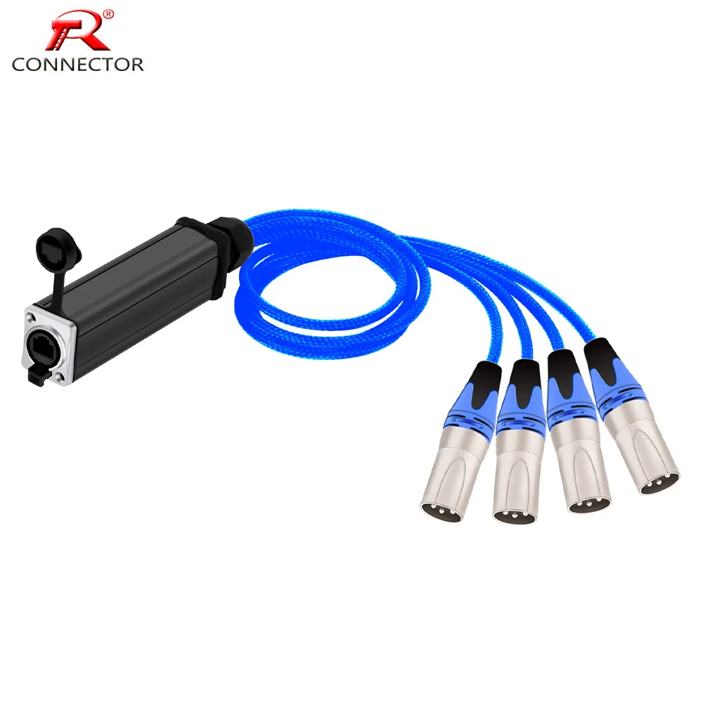 

4 Channel XLR Male/Female 3Pins Multi Network Breakout Audio Cable to RJ45 CAT5 Female for Stage Sound Lighting Recording Studio
