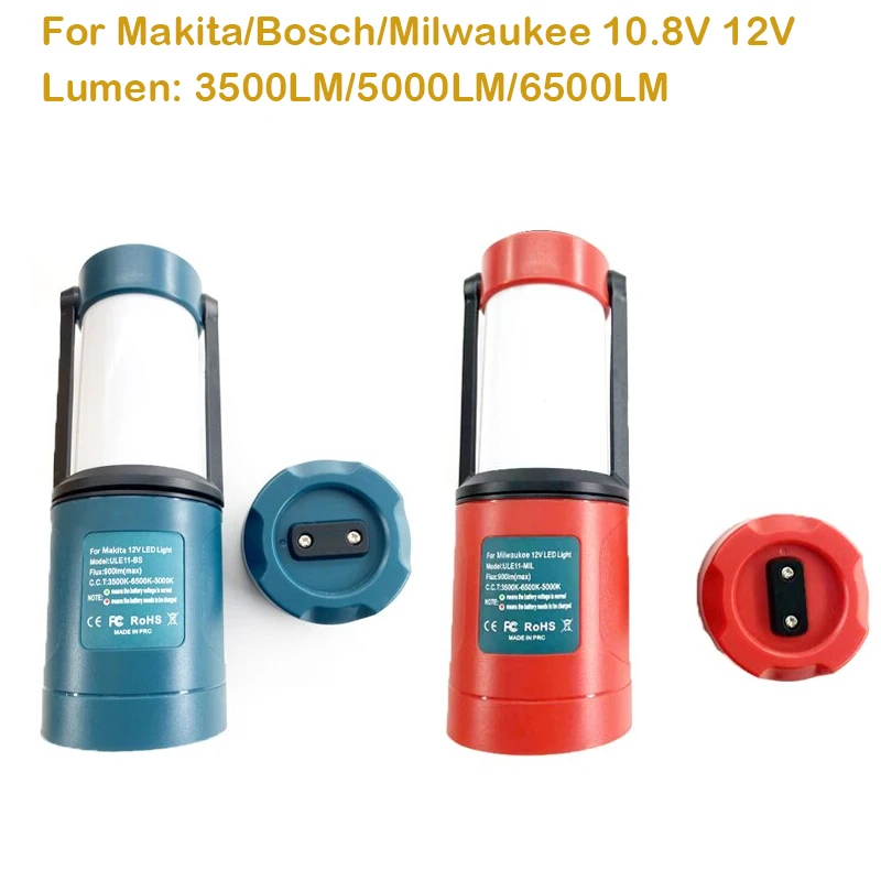 

For Makita for Bosch for Milwaukee 10.8V 12V Lithium Battery 9W Hand Light LED Working Light Flashlight Outdoor Camping Lamp