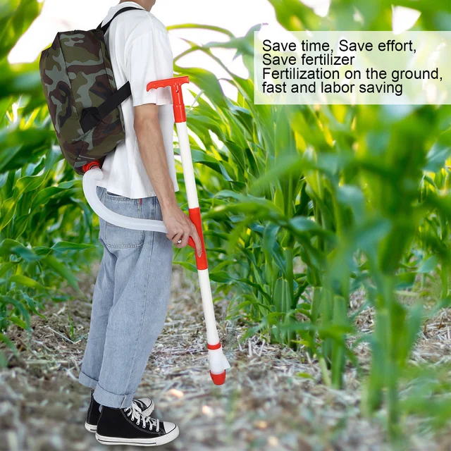 Manual Fertilizer Spreader Fertilizing Tool with Bag for Farm Corn Vegetables Sugar Cane Fruit Trees 2