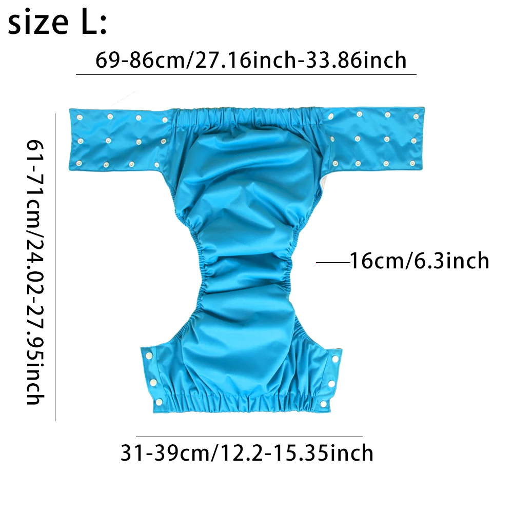 4PCS Adult Diapers with Insert Patients Elderly Washable Double opening Cloth Diaper Incontinence Solid Underwear Pants New 3