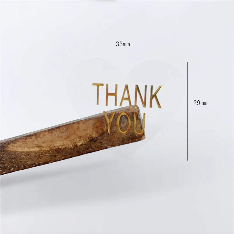 Self Adhesive Stickers Adhesive Stickers Packaging Stickers Thank You Stickers 100pcs Transparent hot stamp thank you Handmade with love seal sticker Self-Adhesive stickers DIY Gifts Baking Package Label