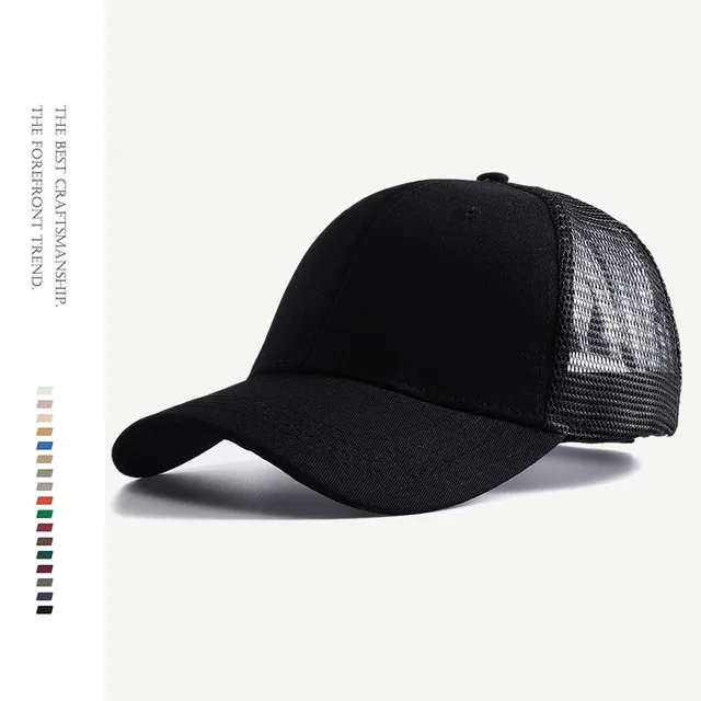 หมวก New Summer Black White Pink Mesh Trucker Hat Snapback Cap 12
