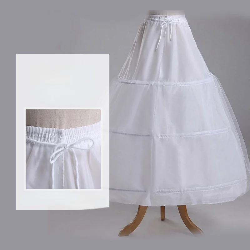 Bridal Wedding Dress Formal Dress Bustle Three Circles 1 Yarn Hard Mesh Tutu Skirt Lining Cloth Elastic Waist