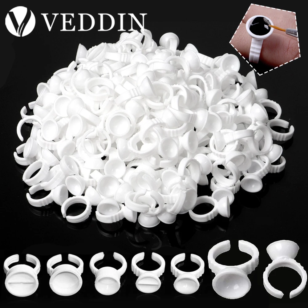 1000pcs Disposable Microblading Pigment Glue Rings Tattoo Ink Holder S/M/L Eyebrow Makeup Accessories Eyelash Extension Glue Cup 100 pieces bag glue holder plastic adhesive ring in 2 parts pallet eyelash extension glue rings for make up