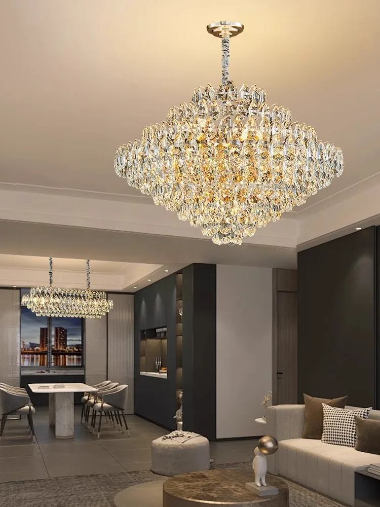 モダンで豪華なLEDクリスタルシャンデリア照明装飾ヴィラ光沢のある