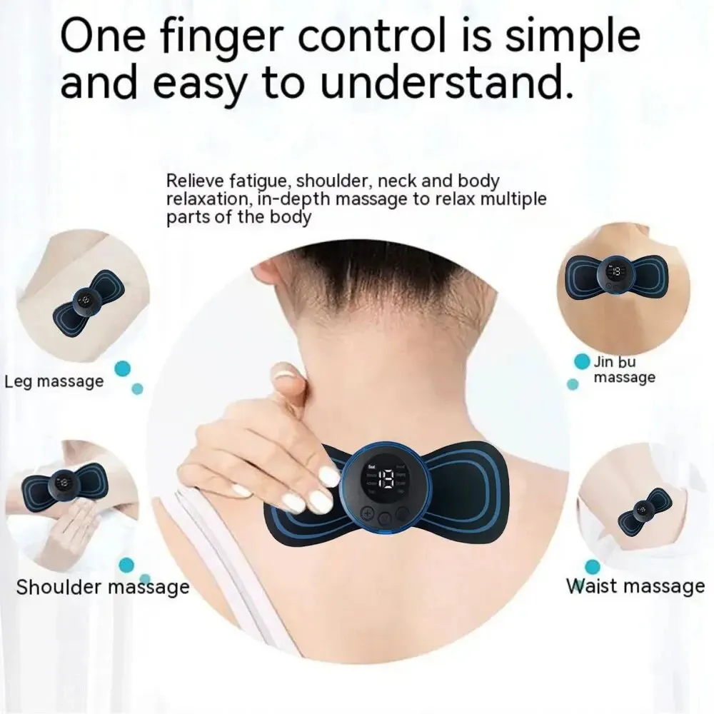 Remote Control Electric Neck Massager Set Smart Portable Rechargeable Cervical Massage Patch to Relax and Relieve Fatigue