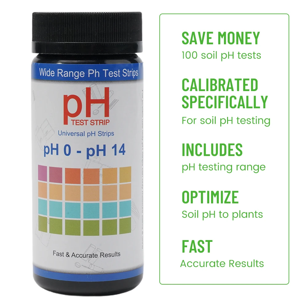 

Soil Test Strips Professional 100pcs Soil Test Meter Kit PH Tester Moisture and Light Testing for Garden Plants