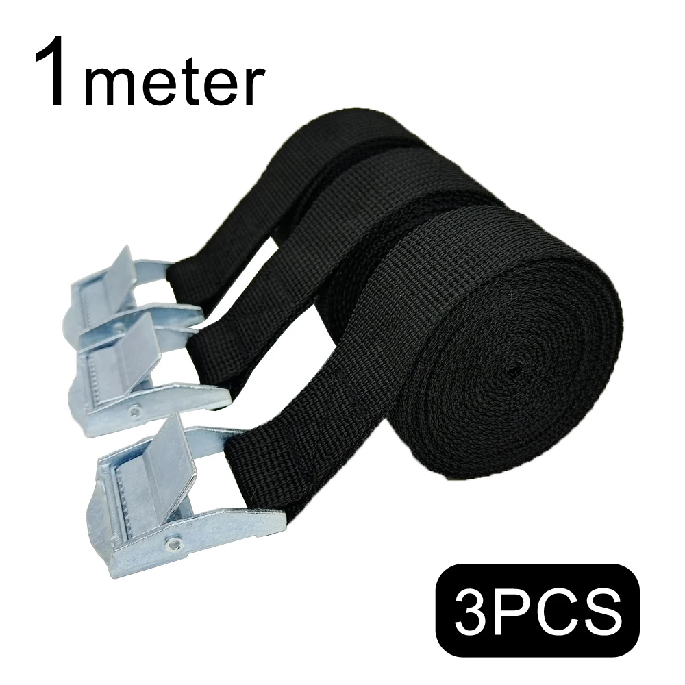 Cargo Straps Cargo Tie Down Strap Lashing Strap Tie Down Straps Luggage Strap 3 Pieces 1M Buckle Tie-Down Belt Cargo Straps For Car Motorcycle Bike With Metal Buckle Tow Rope Strong Ratchet Belt for Luggage