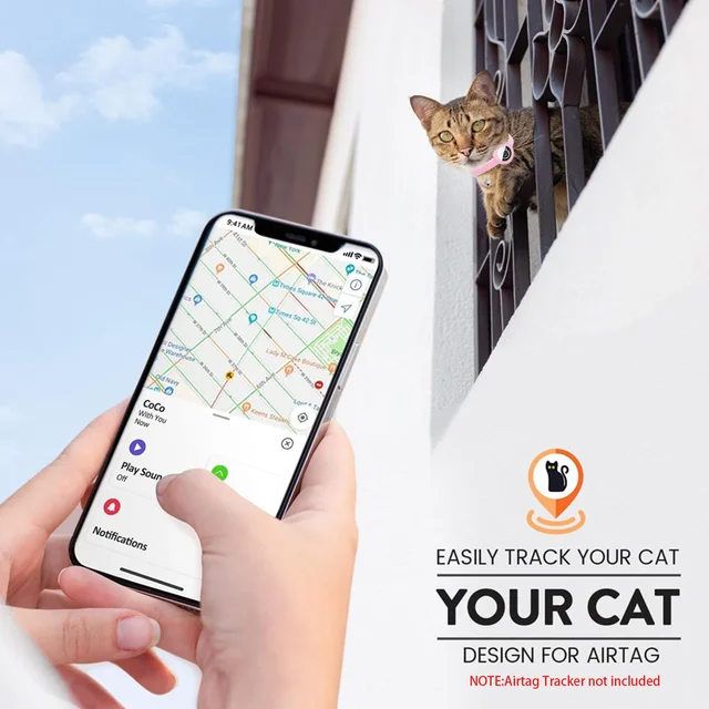 Airtag Cat Collar for Apple Tag Anti-Lost GPS Tracker Protective Case Light Fashion Stretch Elastic Cats Collar for Kitten Puppy 2