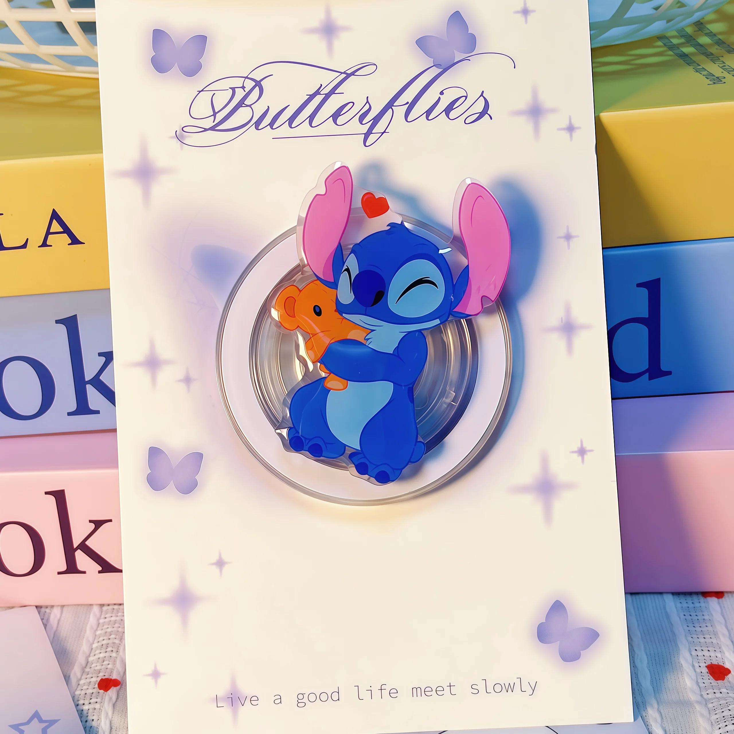 Suporte Magnético de Celular 3D Fofo de Desenho Animado Stitch Compatível com MagSafe para Todos os Smartphones – Ideal para Presentes