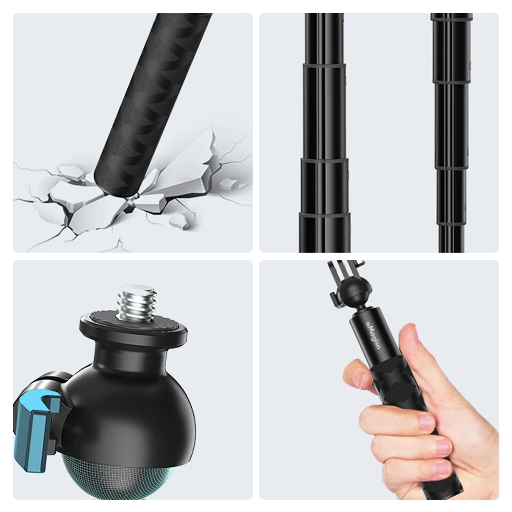 70/120cm Ball Head Selfie Stick for DJI/GoPro/Insta360 Sports Camera Extension Rod Stick Telescopic Selfie Head Ball Accessories