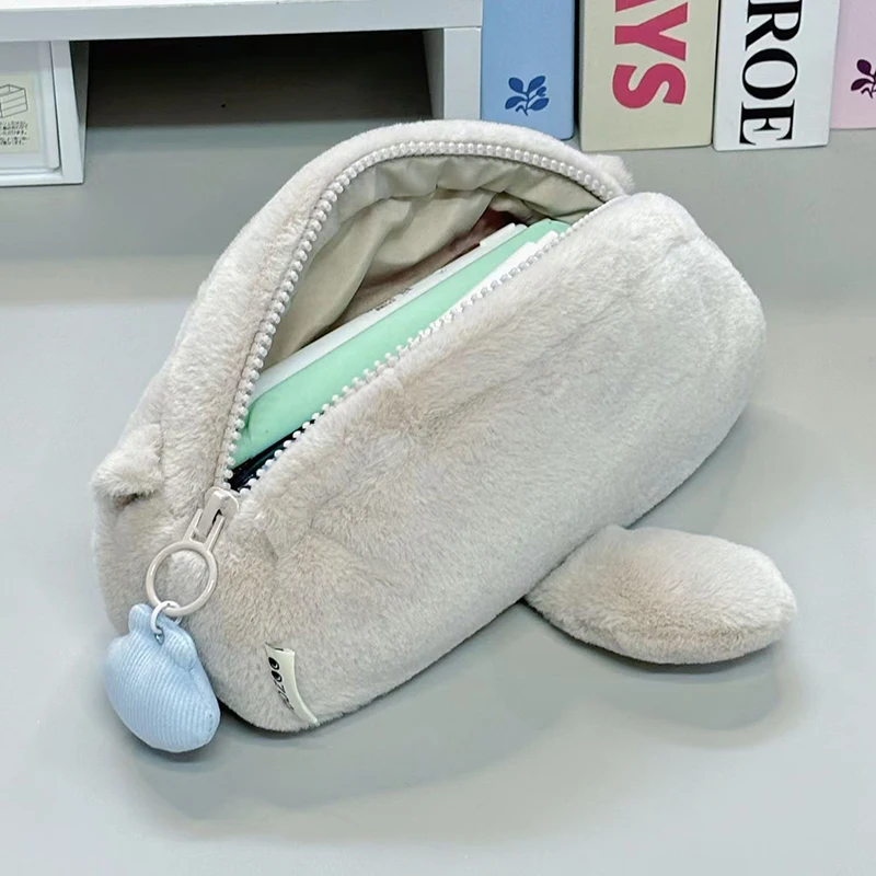 Cute Little Otter Penguin Plush Pen Bag Large Capacity Kawaii Pencil Case Stationery School Supplies Stationery Bag pencil cases pen storage bag stationery box