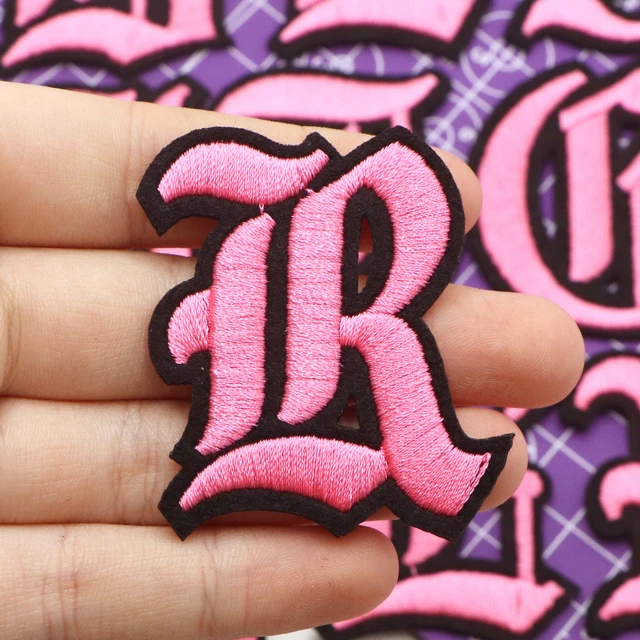 A-Z 1pcs Pink English Alphabet Letter Applique Iron On letters Patch For  Clothing Badge Paste For Clothes Bag Shoes