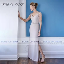 

Elegant Mermaid Mother Of Bride Dresses Side Split Luxury Women Wedding Guests Evening Formal Gown Robe De Soirée Femme