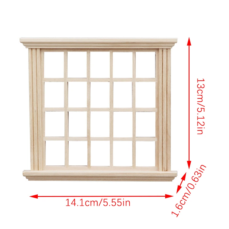 1:12 Dollhouse Mini Window Frame Square Windows Model Furniture Accessories For Doll House Decor Kids Pretend Play Toys 6