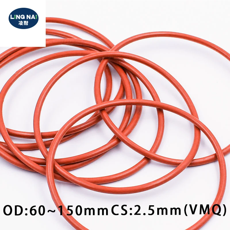 Enhanced Red Silicone Rubber O-Ring Seal - Multiple Sizes Available