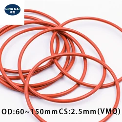 Enhanced Red Silicone Rubber O - Ring Seal - Multiple Sizes Available - 150x145x2.5mm