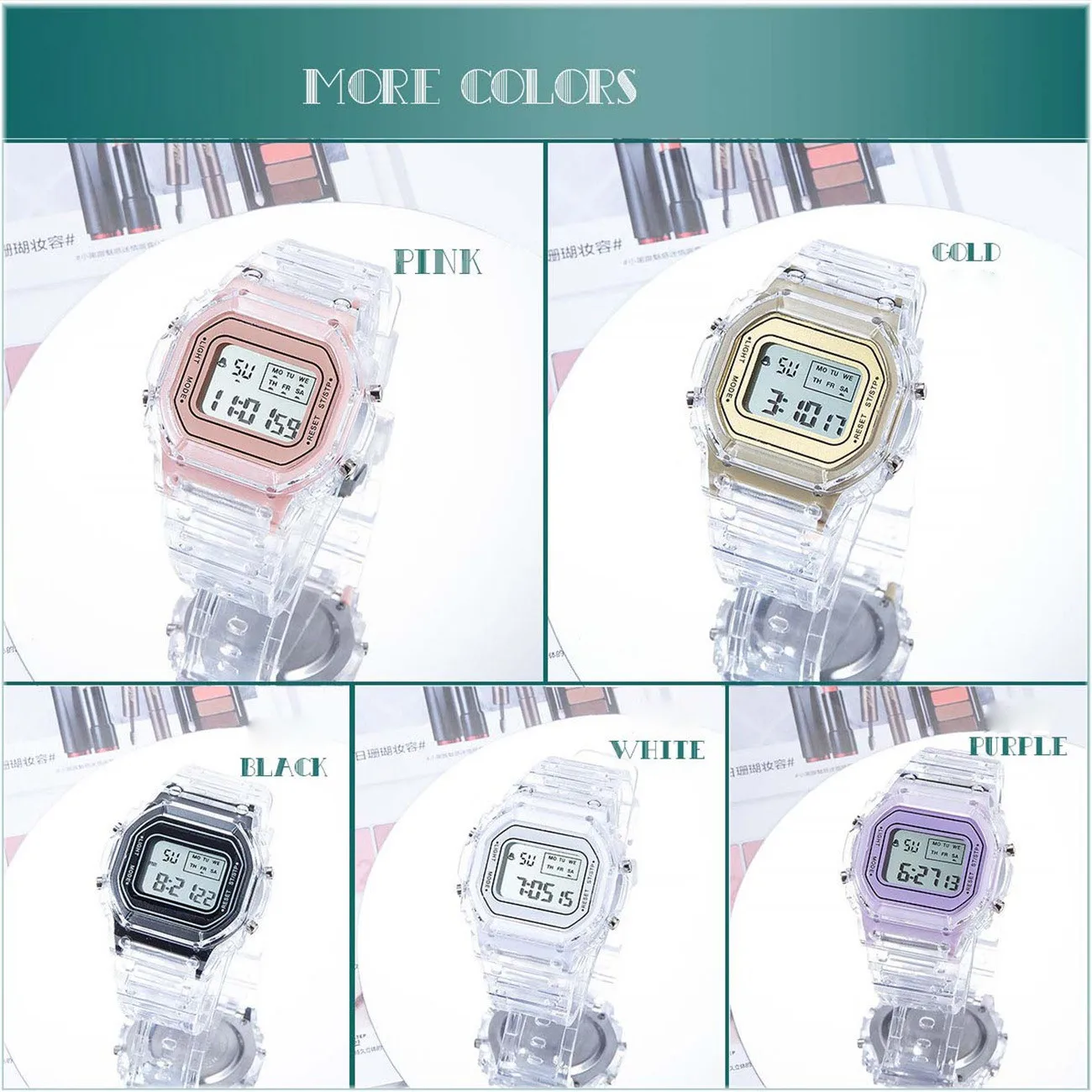 relogio masculino Men Women Watches Transparent Digital Sport Lover's Gift Children Kid's Wristwatch Female Clock Specification 6