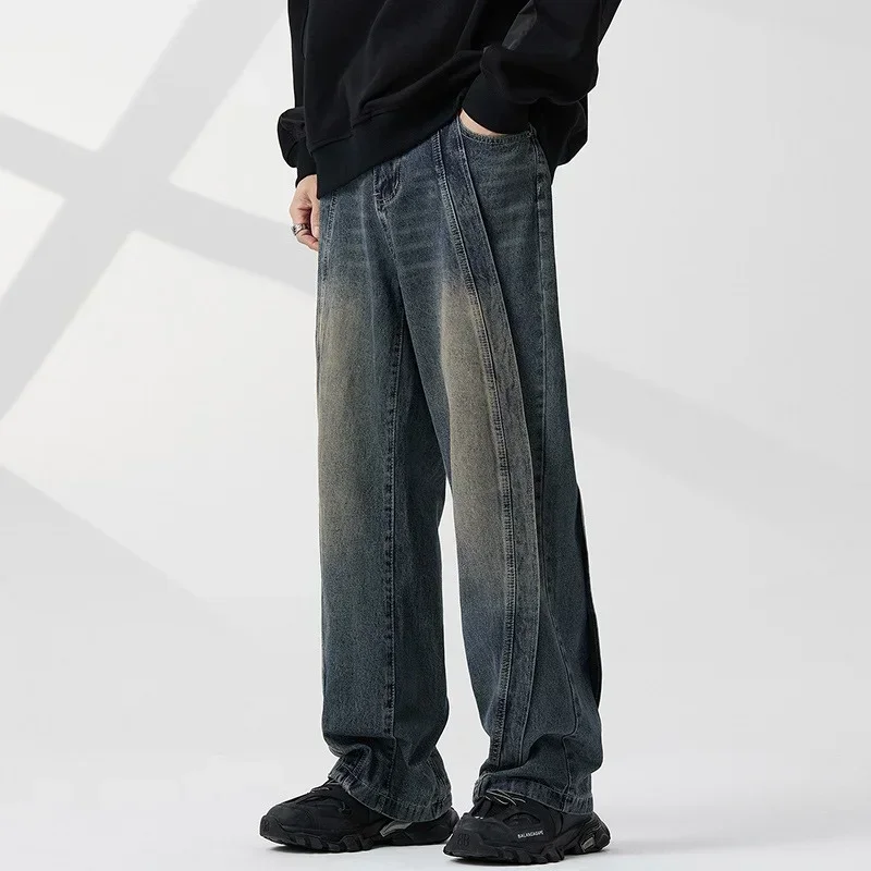 パンツ 90s ficce uomo side zip wide pants Y2K Y2K Hip Hop Wide Leg Baggy Jeans Wexwear Punk Street Dance Big Boy