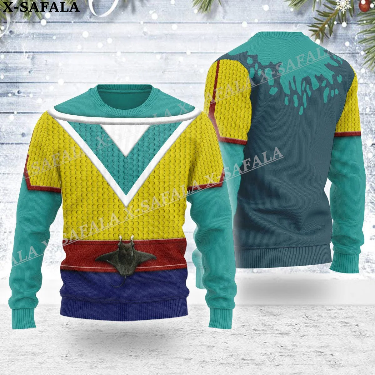 Suéteres de punto navideños feos para cosplay de The Ultimates Heroe, jerséis de regalo de Navidad, tops para parejas, fiestas, unisex, informales, 3