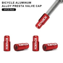 Aluminum Alloy CNC Bicycle Tire Valve Cap - Dustproof Nozzle Cover (Red 4pcs)