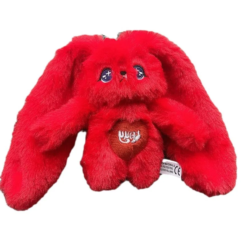 Kpopgidle yuqi個性-赤いウサギのぬいぐるみキーホルダー