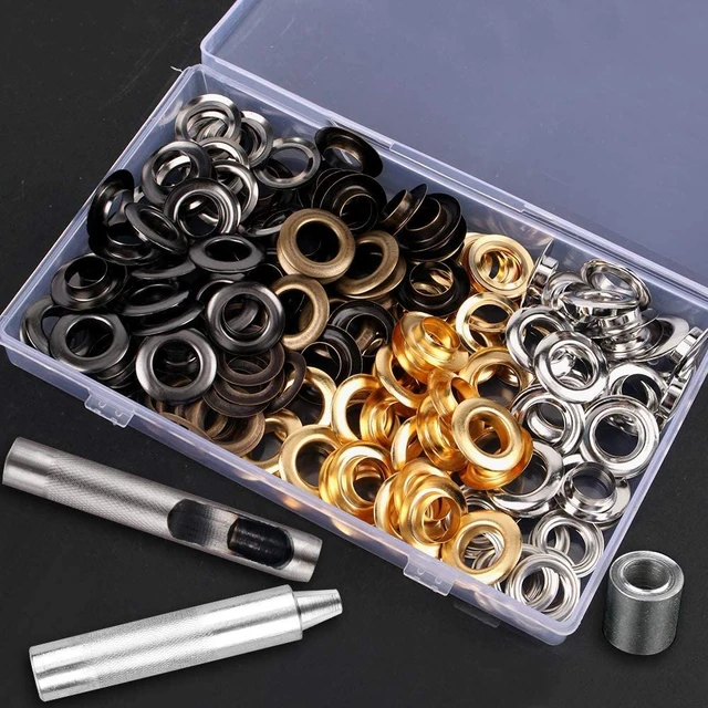 Eyelet Tool Kit, 100 Set Eyelets, Tarpaulin Eyelets, Grommet Eyelets Kit, For Canvas Tarp Repair