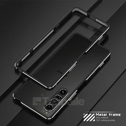 Premium Ultra - Thin Aluminum Protective Case - Sleek Metal Design and Secure Locking Bumper - Xperia 10 IV (Black silver)