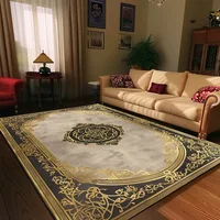 Living Room Decoration Gold Carpets European Style Retro Soft Rug Hall Sofa Side Floor Mat Room Decor Large Carpet Anti Slip 1