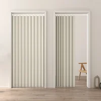 Cortina de puerta plegable fija Beige, tela para el hogar, vestidor de dormitorio, partición de viento, blindaje de aislamiento térmico impermeable (v1.12.4)