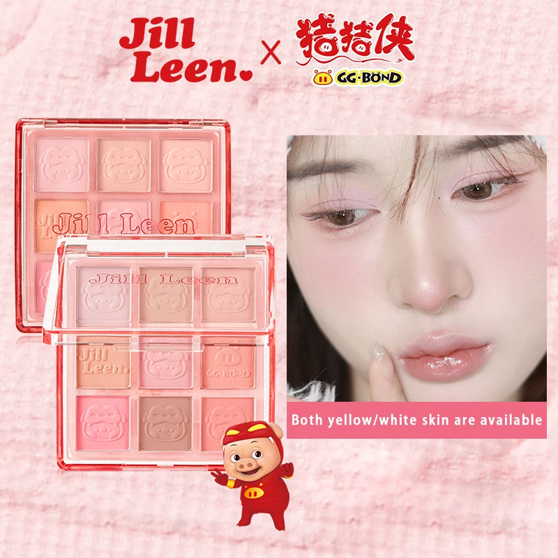 

Anime GG Bond Blush Palette Highlight Waterproof Lasting Touchup Contouring Girl Brightening Shrinking Color Setting Makeup Gift