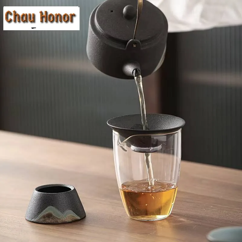Hand-painted Remote Mountain Tea Separator Infusor Ancient Tea Strainer Dispenser Tea Brewing Tea Filter Tea Services Ornaments